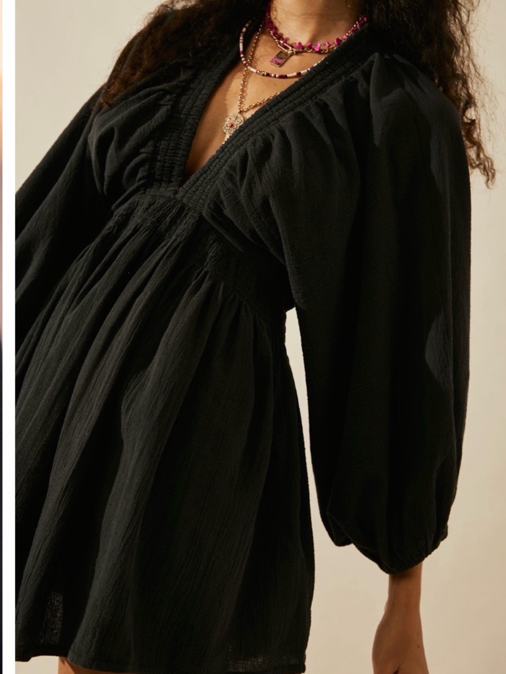 Free People Black Long Sleeve Dress